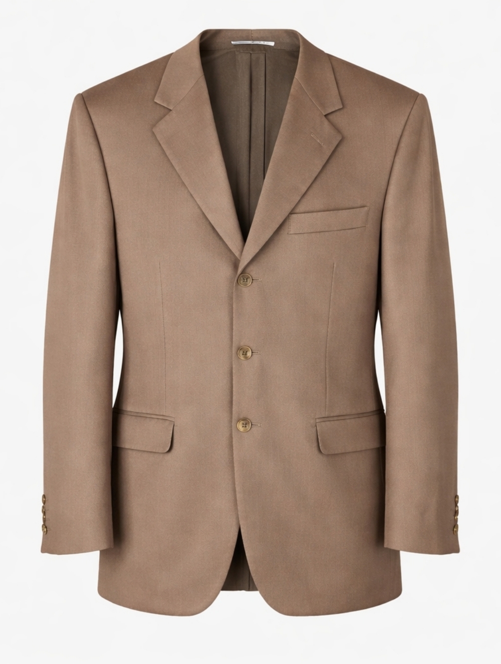 Vintage Canali Italian Cashmere Blazer US 44L Camel Quiet‎ Luxury Made In Italy